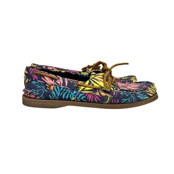 Sperry Top-Sider Women’s 6.5M Tropical Canvas Boat Shoes Multicolor Floral - Picture 1 of 8